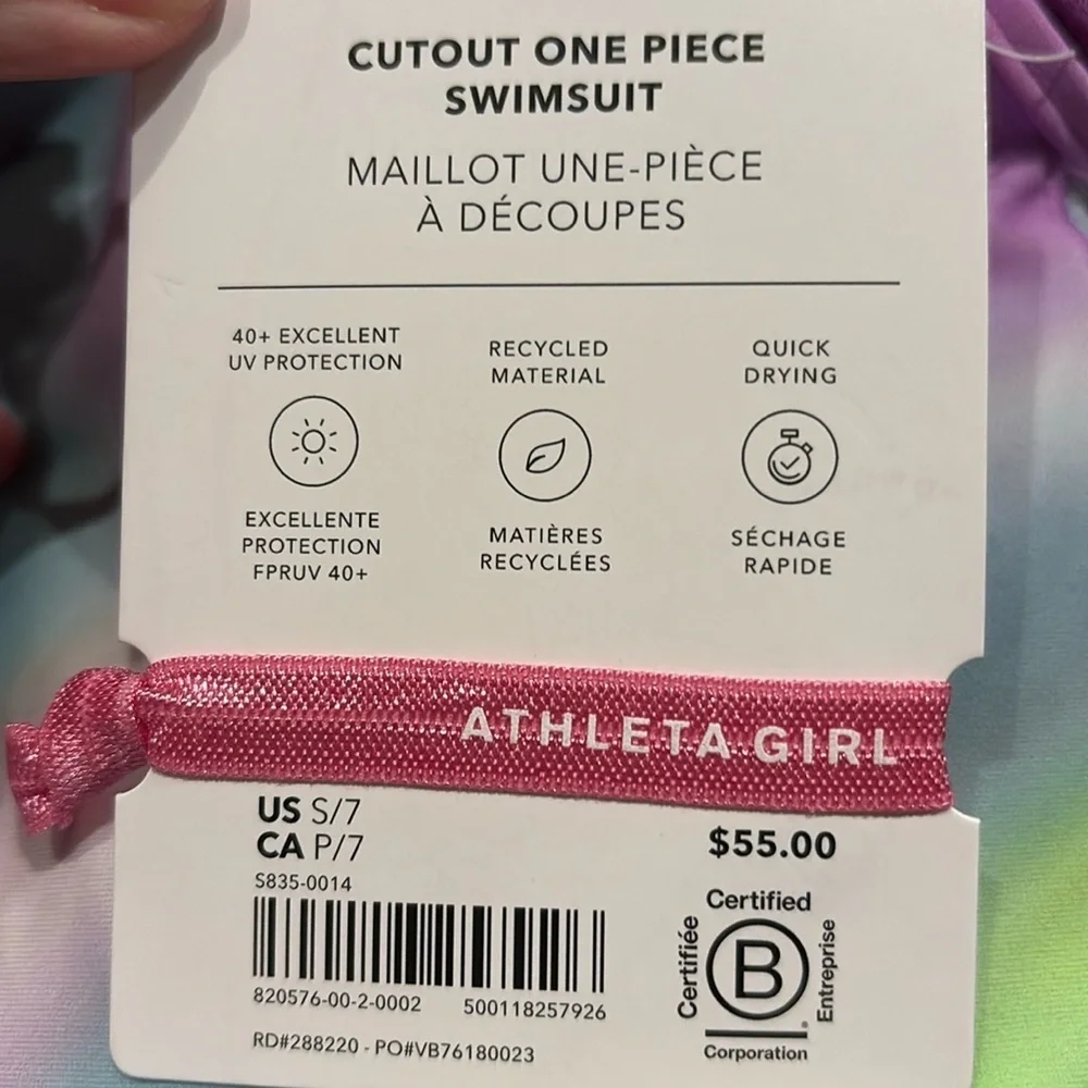 NWT Athleta Girl Cutout One piece Swimsuit Size S/7